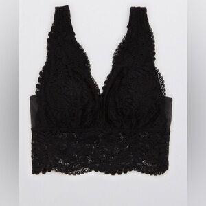 Aerie Black Lightweight Lace Bralette. Removable Bra Pads. Size Medium.